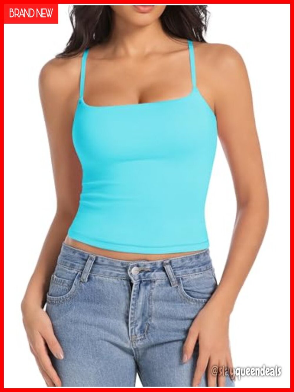 Women's Sleeveless Adjustable Spaghetti Strap Cotton Tank Top